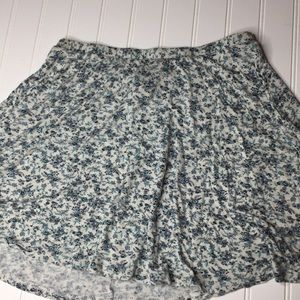 WET SEAL: Blue & Grey floral skater skirt